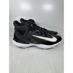 Size 14 Nike Alpha Huarache Elite 4 Mid Men's Black Baseball Cleat DJ6520-001